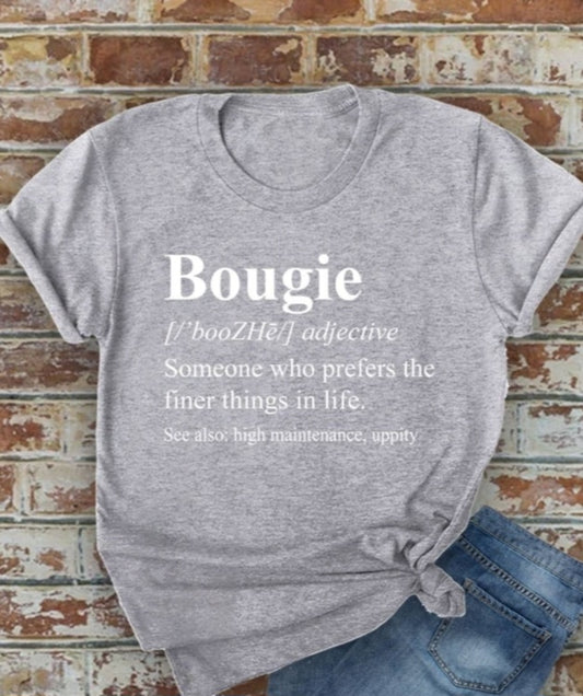Bougie Definition Tee - Gray w/ Wht Lettering