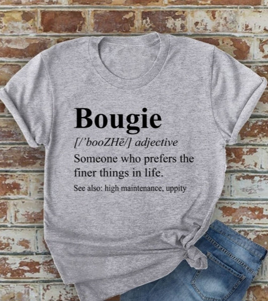 Bougie Definition Tee - Gray w/ Blk Lettering