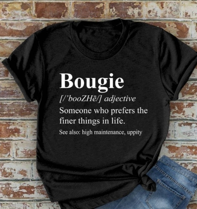 Bougie Definition Tee - Black w/ Wht Lettering