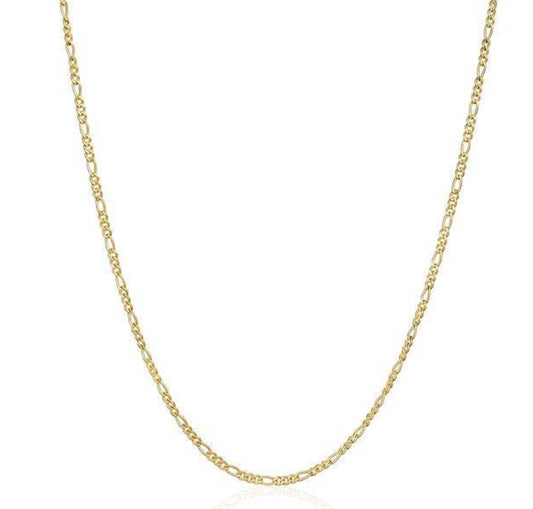 18k Gold Plated 2.5mm Figaro Chain 16" 18" 20"